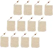Baluue Multi-function Soap Mesh Holder Soap Saver Bag Sisal Material Wall Mountable for Household