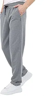 [Generic] Mens Sweatpants Loose Fit Open Bottom Athletic Lounge Pants Elastic Waist Drawstring Fleece Sport Pants with Pockets