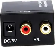 ULTECHNOVO Digital to Analog Audio Converter Box USB Powered Supports Khz Sampling Rates Converts Digital Signals to Analog Output Easy Installation Black