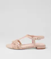New Django & Juliette Lomez Nude Suede Jewels Sandals Womens Shoes Casual