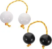 Abaodam Beginner to Pro African Percussion Instrument Hand Shaker Balls Rhythm Practice Black White 5cm