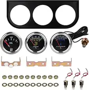 Triple Gauge Kit Water/Fuel/Oil 2'' 52mm DC 12V Mechanical Triple Gauge Set Car Meter Auto Gauge Water Temp Oil Pressure Meter Fuel Meter 3 in1 Car Meter Auto Gauge Kit