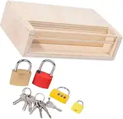ERINGOGO Toys for Boys and Girls Wooden Educational Toy Baby Lock Learning Set Childproof Sliding Door Lock Toddler Educational Toy