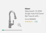 Moen Weymouth One-Handle Pulldown Kitchen Faucet with Power...