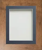 Frame Company Watson Range Rustic 12x10 inch Picture Photo Frame with Blue Mount for Image 8x6 inch *Choice of Sizes* Fitted with Real Glass