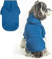 SCENEREAL Dog Hoodie Sweaters for Small Medium Large Size Dogs, Fleece Dog Sweatshirt with Hat and Pocket,Soft Cotton Cold Winter All Weather Dog Clothes for S to XL Sized Dogs, Blue S