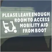 Please Allow Enough Room to Access Mobility Aid From Boot Sign Stickers Disabled