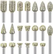 20pcs Diamond Grinding Head Wheel dremel Drill Burr Bits Rotary Tool Accessories