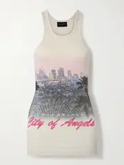 [Balenciaga] Balenciaga - Printed Ribbed Cotton-jersey Tank - Off-white - XS XS Off-white