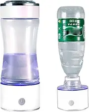 Hydrogen Alkaline Water Bottle Portable Hydrogen Water Generator Hydrogen Rich Water Generator Ionizer SPE Technology 3 Mins Make Hydrogen Content Up to 1600 PPB 380Ml(White,Upgrade)
