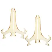 10" Acrylic Plate Stand Holder, 2 Pack Foldable Frame Holder White Gold