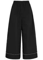 Merlette Clarion Wide-leg Cotton-poplin Trousers - Black - XL (UK16 / XL) XL (UK16 / XL)