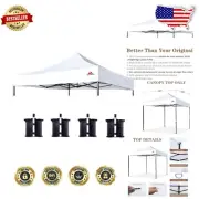 10x10 Replacement Canopy Cover ONLY - Waterproof with Bonus Weight Bags Included