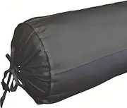 SAHARBEDDINGS 2 Pieces Cervical Neck Roll Pillow Cover with Cotton Bolster Pillowcases for Cylindrical Cushion and Drawstring Closure Round Neck Pillowcase Black, 3 x 14 Inch (7.5 x 35.5 cm)