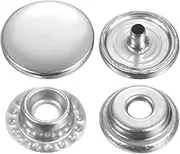 uxcell 60 Sets Press-Stud Cap Buttons 15mm Metal Snap Fastener Alloy Sew-on Snap Buttons for Bags Leather Marine Boats Canvas, Silver