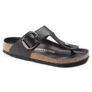 Birkenstock Gizeh Big Buckle Black Leather Sandals Women’s Size 39/8 Wide Width