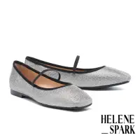 在飛比找momo購物網優惠-【HELENE_SPARK】華麗時尚晶鑽瑪莉珍方頭平底鞋(銀