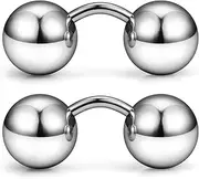 [Yaalozei] G23 Titanium 16G 14G 12G Big Piercing Balls PA Rings Piercing Jewelry Hypoallergenic Externally Threaded Curved Barbell VCH Piercing Jewelry Women Men 6mm 8mm 10mm Balls