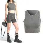 【ADIDAS 愛迪達】ADIDAS ESS+ CROP TANK 女款 水洗灰色 運動 休閒 舒適 訓練 削肩 背心 IU2709