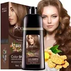 Permanent Hair Color Shampoo Brown Hair Dye Shampoo Instant 100% Grey Coverage