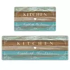 Kitchen Rugs Farmhouse Cushioned Anti Fatigue Kitchen Mat 2 Piece Teal/Brown