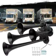 185db 4 Trumpet Train Air Horn Kit Loud Truck Pickup For Ford Chevy Ram Toyota