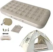 manhegari Camping Mattress Pad - Foldable Inflatable Camp Mat Built-in Electric Pump | Waterproof Portable Air Bed For Backpacking Hiking Traveling Picnic