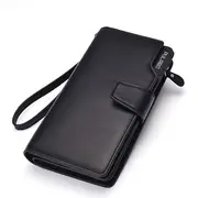 Men PU Leather Business Long Wallet Credit Card Organizer Wallet with 21 Card Slots Phone Bag