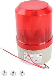 220VAC Rotating Flashing Signal Light Red LED Warning Light for Workshop Construction Site 75mm Diameter