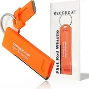 Survival Whistle with Flint Fire Starter Rod & Keyring - Loud, Pealess, Light, Thin, Waterproof - for Emergency, Hiking, Rescue, Safety, Dog Walking, EDC