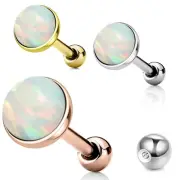 3pc Mix Size Opal Steel Bar Ear Barbell Cartilage Tragus Helix Stud Piercing 16G