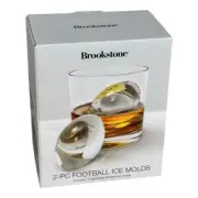 BROOKSTONE Football Ice Molds Whiskey Scotch Bourbon Superbowl NEW