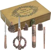Comprehensive Vintage Sewing Scissors Kit with Ergonomic Tools for Crafters