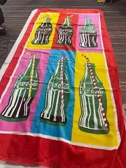 Coca-Cola Beach Large Towel NOS 6 Bottles