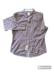 Brooks Brothers 16 Purple White Striped Non Iron Button Up Shirt Regent Mint
