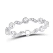 14k White Gold Round Diamond Stackable Band Ring 1/4 Cttw