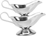 Vaguelly 2Pcs Stainless Steel Sauce Jug Creamer Pitcher Condiment Bowl for Cafes Restaurants and Dining Tables for Milk and Sauces Serving