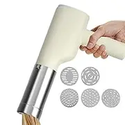 Electric Pasta Machine, Automatic Pasta Machine, Electric Pasta Machine with Noodle Press - Wireless Pasta Machine, 6 Different Moulds, Noodle Cutter,