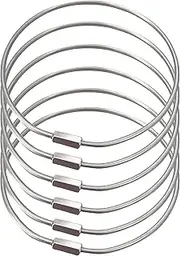CrocSee 6 Pack Threaded Locking Key Rings (Diameter 3''), Stainless Steel Screw Lock Keychain Bangle, Big Large Keyring Holder Organizer Heavy Duty