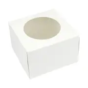 White Donut Boxes With Window 10cm (Pack of 4)