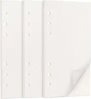 A6 Loose Leaf Refill Paper, 135 Sheets Dot Grid Planner Refills, 6-Ring Binder Compatible, 100GSM Insert Papers for Notebooks, School, Office, College Notes, Journaling & Printing