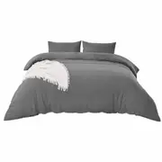 Charcoal Soft Doona Duvet Quilt Cover Pillowcase Set Single Double Queen King Super King 2000TC