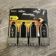 Master Lock 4-Pack Stainless Steel Padlock with 2-Keys # 1SSQLH