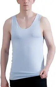 [Bigood] Mens Seamless High Stretchy Summer Sport Tank Vest Basic T-Shirt Tops