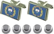[Select Gifts] Shirt Dress Studs Mariupol City Ukraine Flag Cufflinks