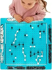 Portable Chess Set for Kids - Family Games Black and White | Chain Connection Educational Puzzle, Portable 2 Players Interactive for Children, Beginners