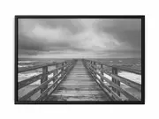 Walk To The Sea Black & white Framed Print Fine Art Poster Print