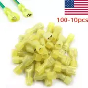 100X Nylon Female Male Insulated Spade Crimp Terminal 12-10AWG Wire Connectors