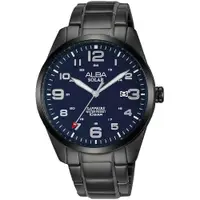 在飛比找ETMall東森購物網優惠-ALBA 雅柏 台灣限定款太陽能時尚腕錶/藍X灰/39.5m