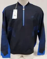 Adidas Originals Men's Blue Half Zip Soccer Track Top SM